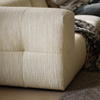 Canapé sectionnel incurvé crème amande
