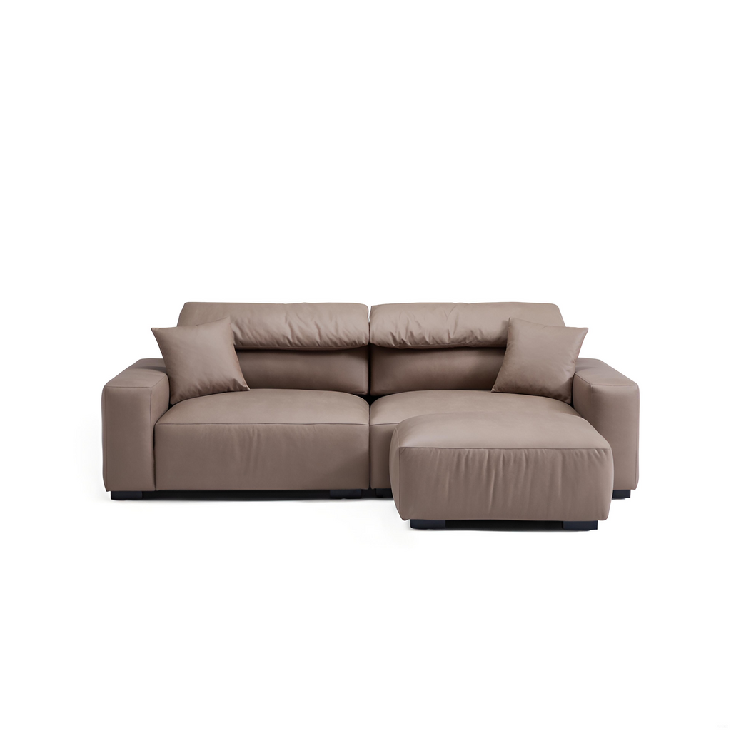 Canapé et pouf en châtaignier