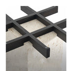 Table d'appoint en verre et marbre à treillis