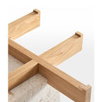 Table d'appoint en verre et marbre à treillis