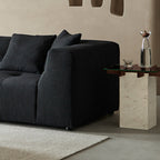 Table d'appoint en verre et marbre à treillis