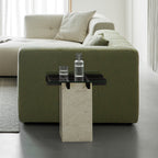 Table d'appoint en verre et marbre à treillis