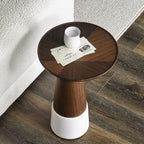 Table d'appoint en marbre et noyer Verona