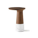 Table d'appoint en marbre et noyer Verona