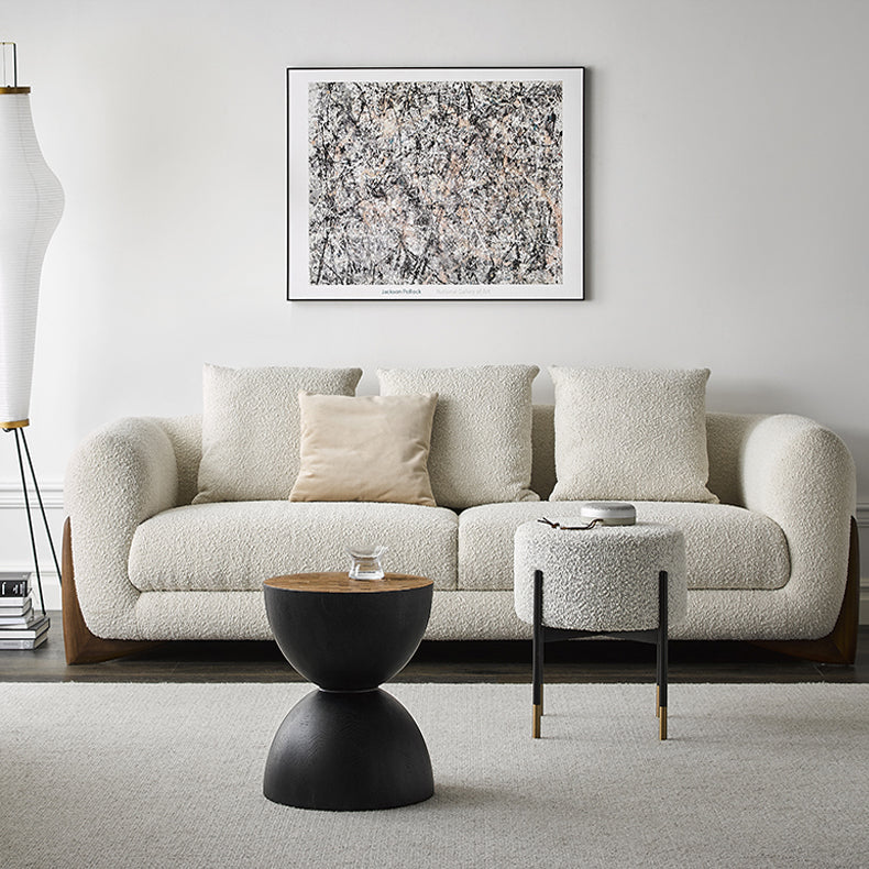 Table d'appoint sculpturale en chêne et noyer