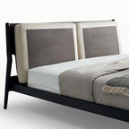 Lit en cuir crème truffe