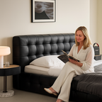 Lit en cuir Marshmallow