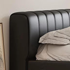 Lit en cuir chocolat amer