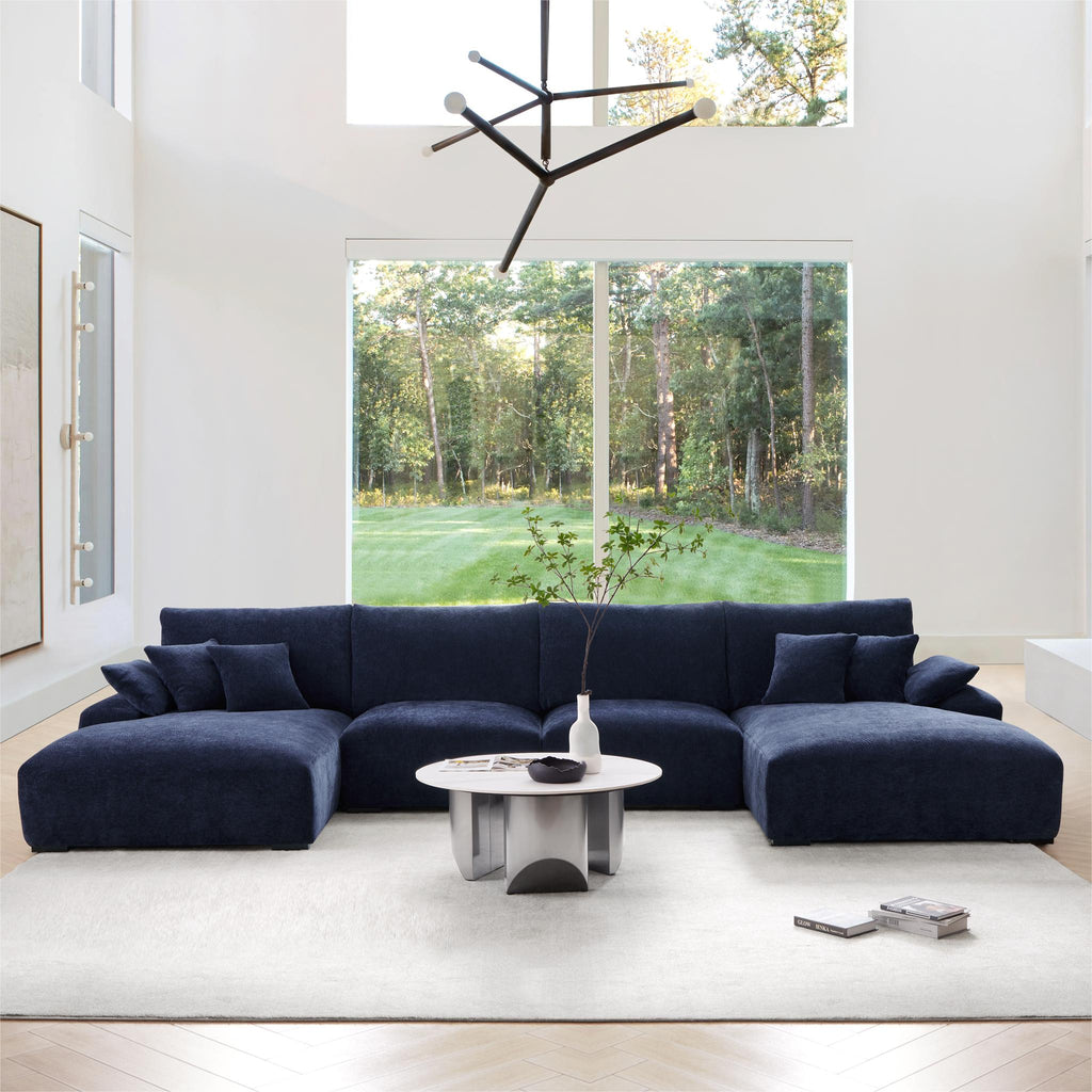 Le canapé d'angle en U bleu marine Empress