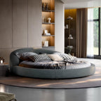 Lit rond en velours mousse Matcha