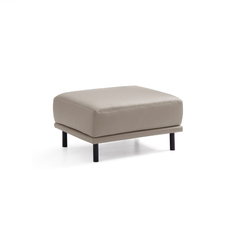 Ensemble canapé et pouf en cuir beige noble