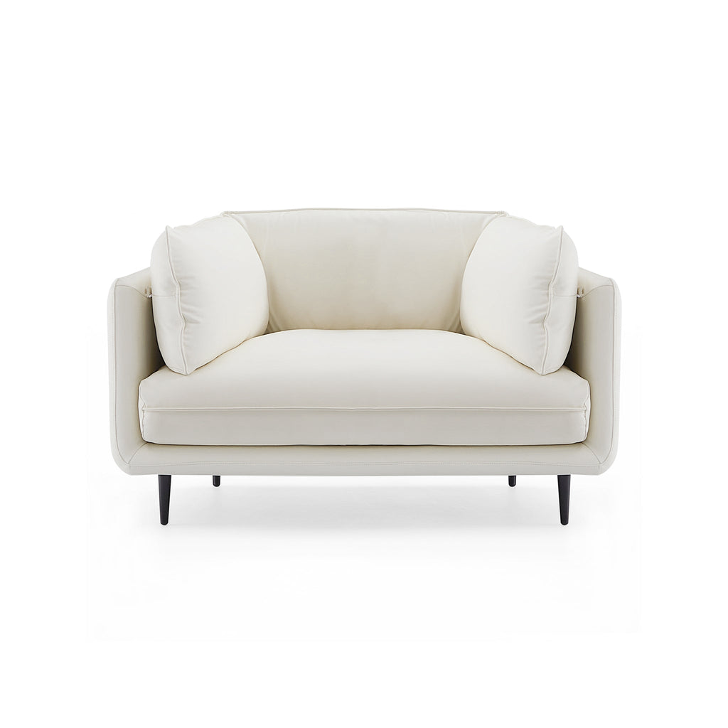 Fauteuil en cuir blanc vanille