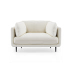Fauteuil en cuir blanc vanille