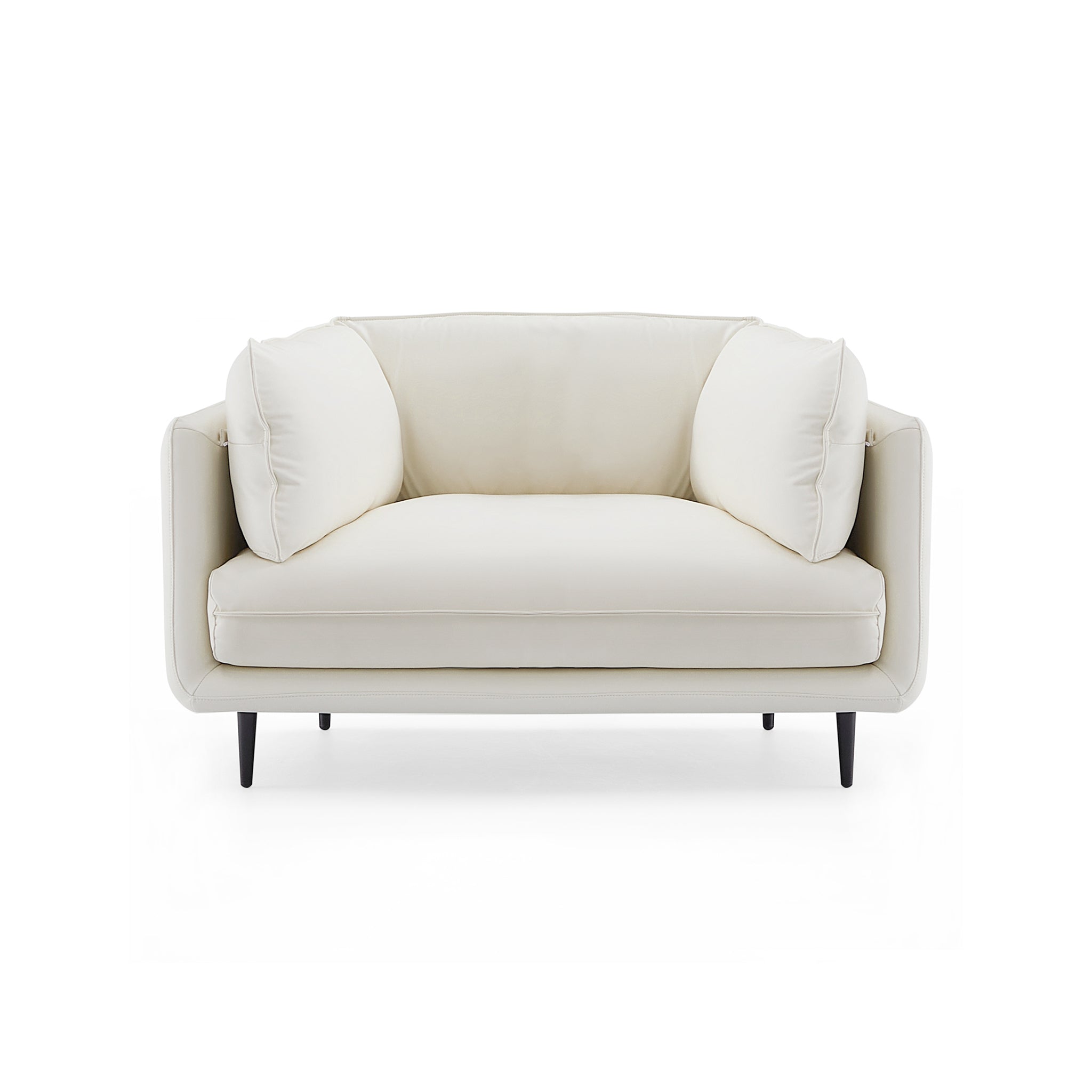 Fauteuil en cuir blanc vanille