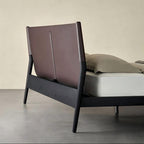 Lit en cuir crème truffe