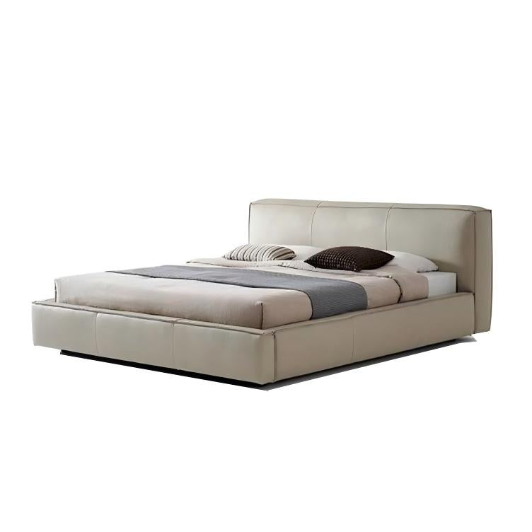 Lit en cuir cannelle