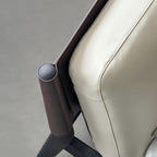 Lit en cuir crème truffe