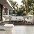 Ensemble de conversation extérieur en aluminium Mykonos avec coussins