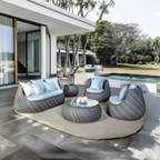 Ensemble de salon de jardin tissé Strafford avec coussins