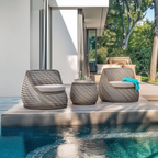 Ensemble de salon de jardin tissé Strafford avec coussins