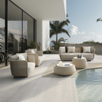 Ensemble de canapés d'extérieur en osier Laguna avec coussins