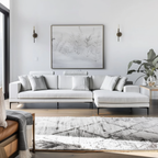 Canapé d'angle en tissu gris moderne Bel