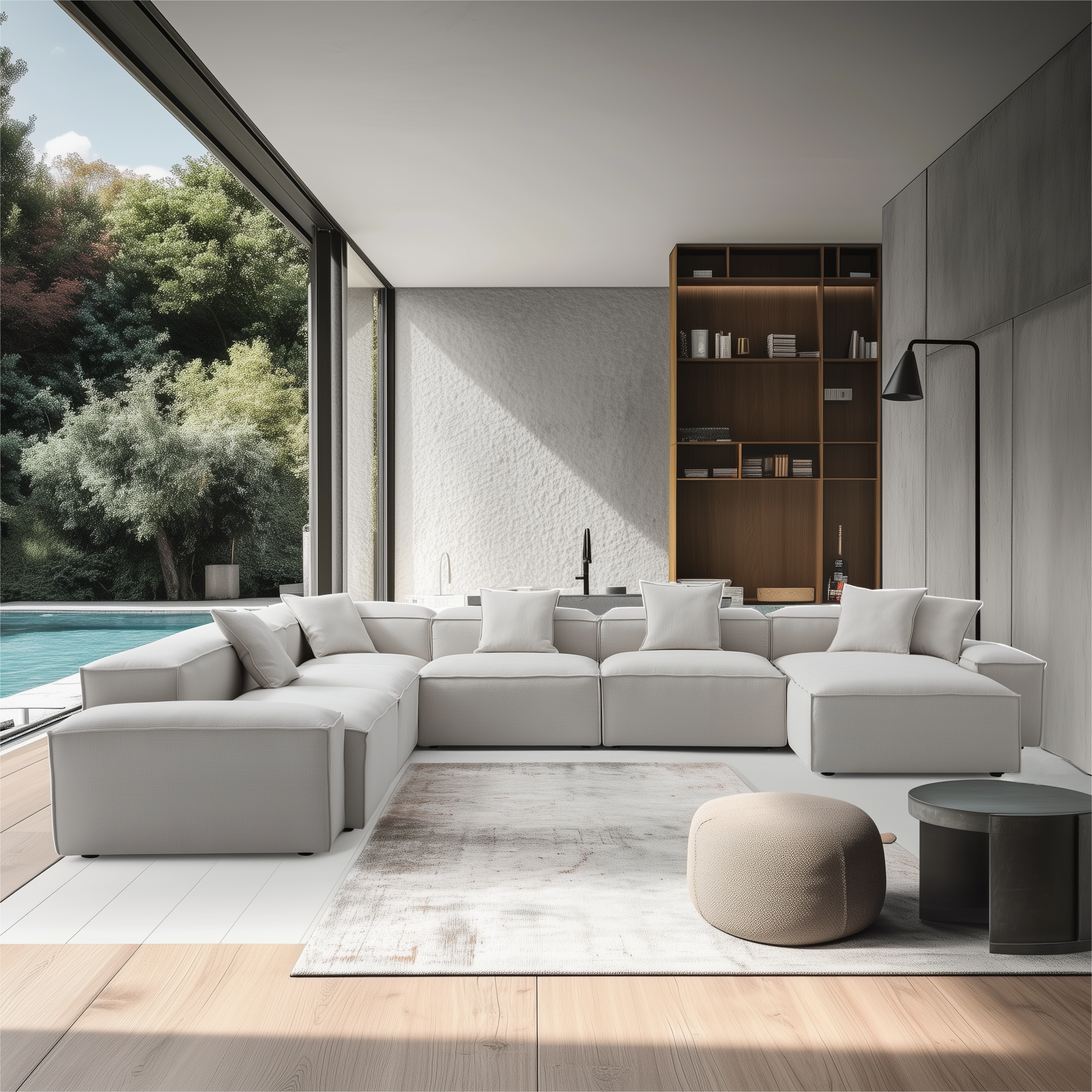 Canapé sectionnel en U gris Freedom Modular