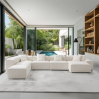 Canapé sectionnel modulaire Freedom beige à extrémité ouverte