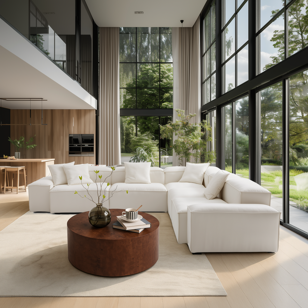 Canapé d'angle modulaire beige Freedom