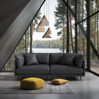 Canapé en cuir marron vanille