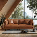 Canapé en cuir blanc vanille