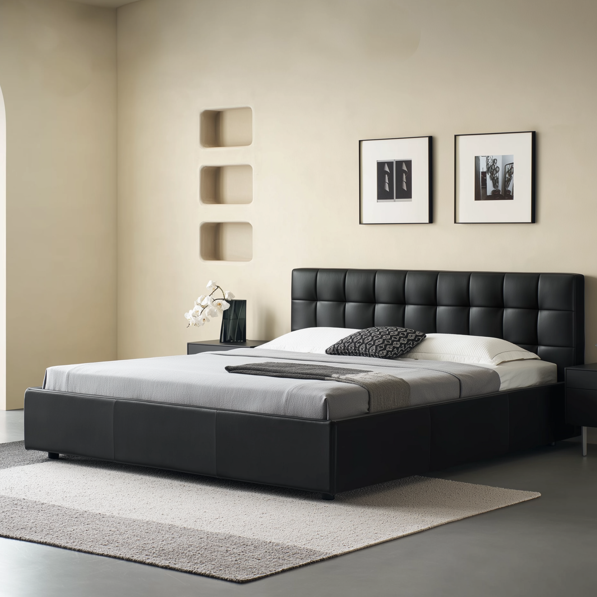 Lit en cuir Sugar Cube