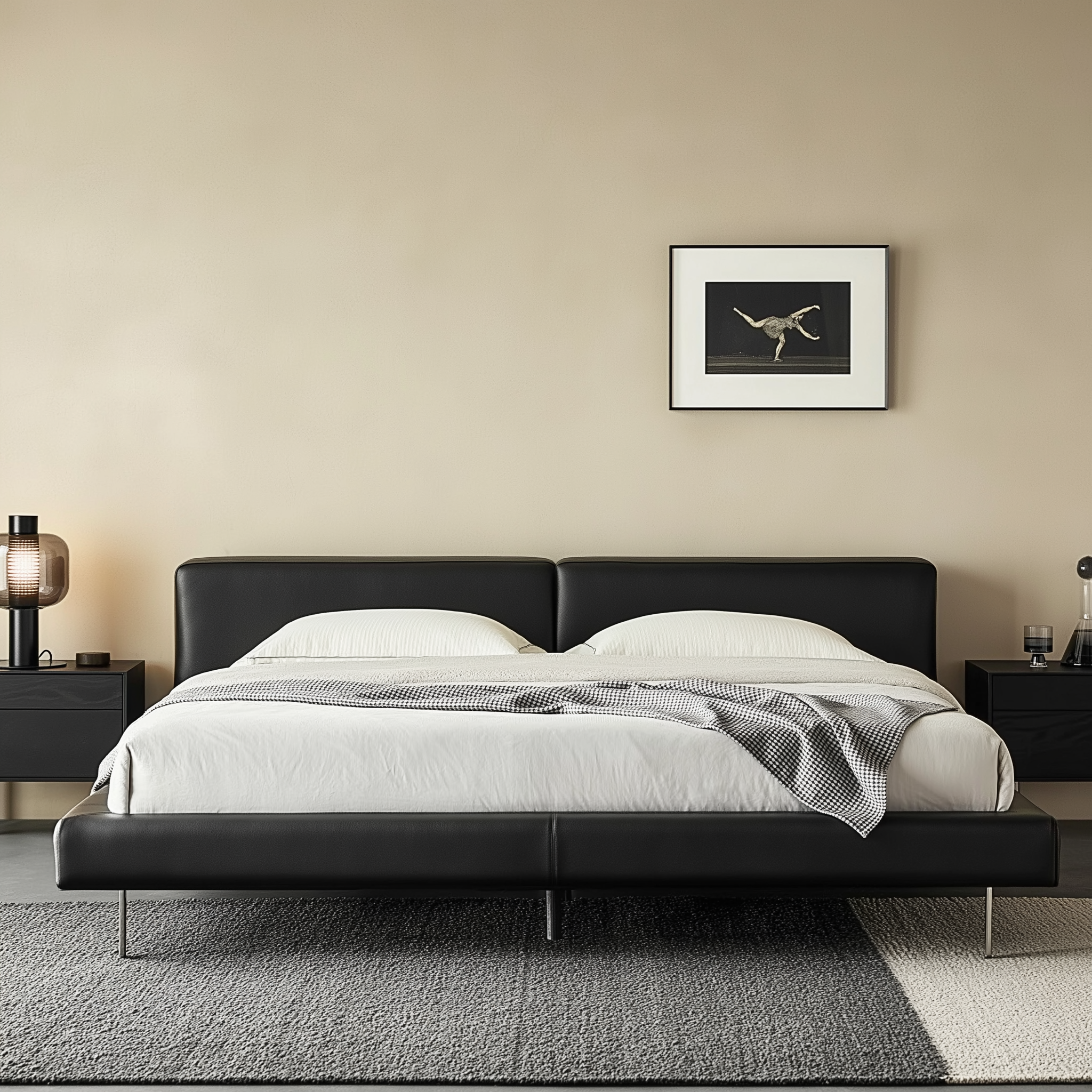 Lit en cuir Charcoal Toast