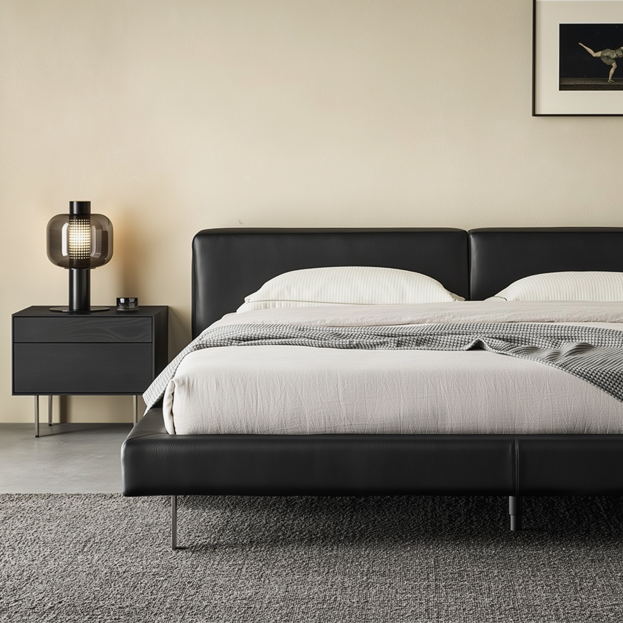 Lit en cuir Charcoal Toast