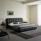 Lit en cuir Marshmallow