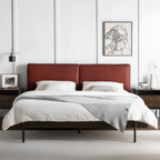 Lit en cuir de pain d'érable